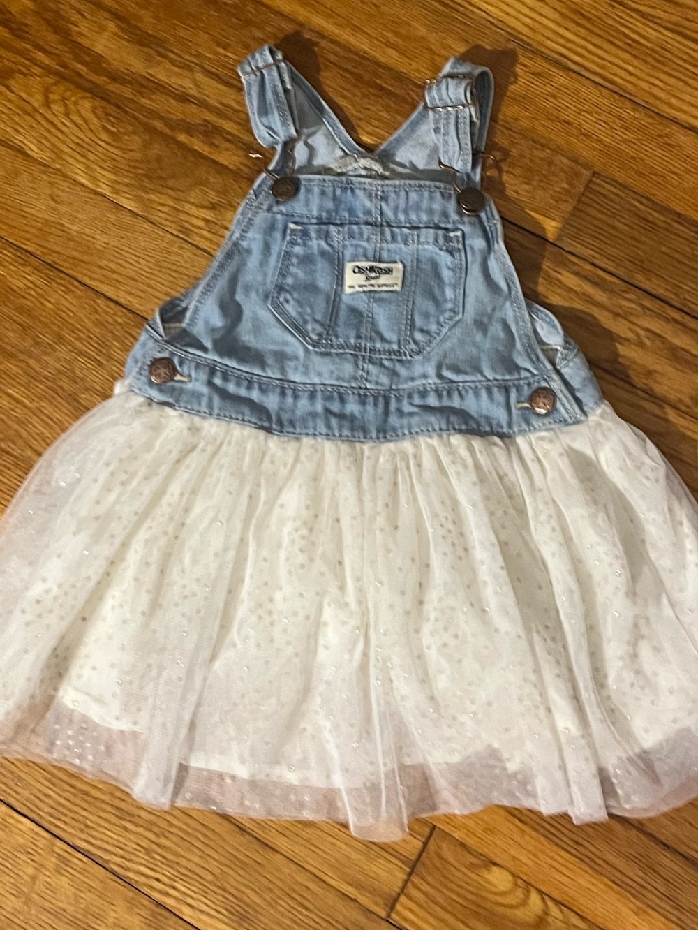 OshKosh Denim Tulle Jumper Skirt Dress 3T